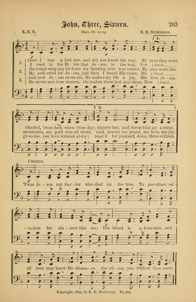 The Peacemaker: a collection of sacred songs and hymns for use in all services of the church, Sunday-school, home circle, and all kinds of evangelistic work page 203