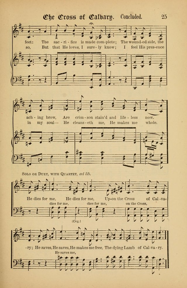 The Peacemaker: a collection of sacred songs and hymns for use in all services of the church, Sunday-school, home circle, and all kinds of evangelistic work page 25