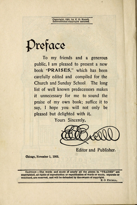 Praises page v
