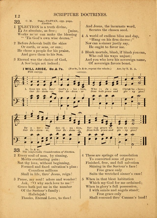 The Primitive Baptist Hymnal: a choice collection of hymns and tunes of early and late composition page 12