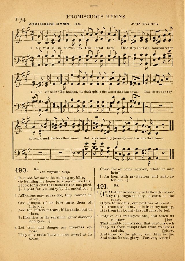 The Primitive Baptist Hymnal: a choice collection of hymns and tunes of early and late composition page 194