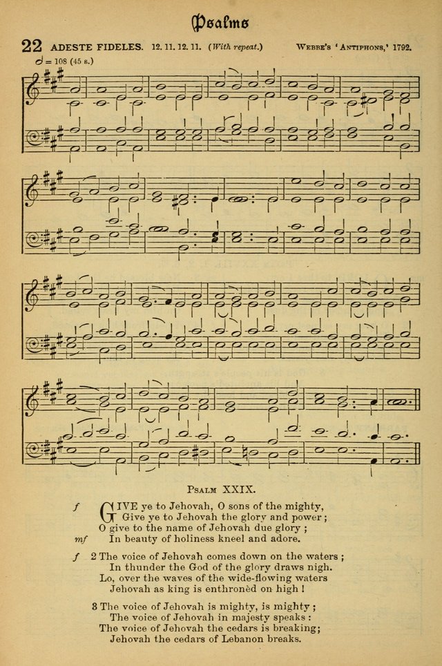 The Presbyterian Book of Praise: approved and commended by the General Assembly of the Presbyterian Church in Canada; With tunes; Part I. Selections from the Psalter. Part II. The Hymnal, rev, and en. page 22