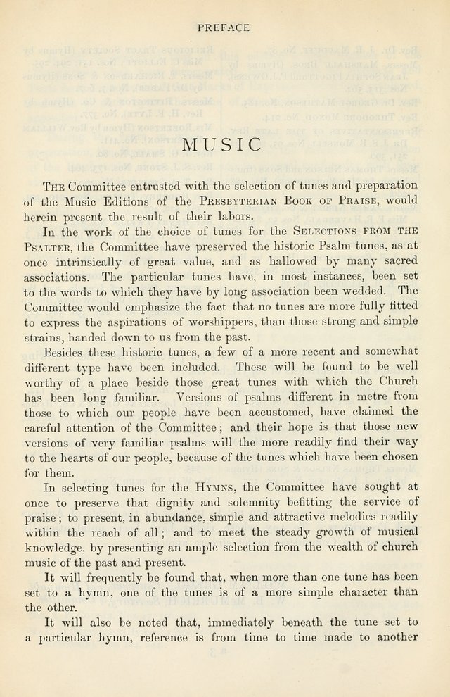 The Presbyterian Book of Praise: approved and commended by the General Assembly of the Presbyterian Church in Canada, with Tunes page xiv