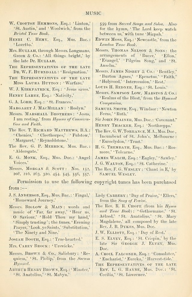 The Presbyterian Book of Praise: approved and commended by the General Assembly of the Presbyterian Church in Canada, with Tunes page xvii