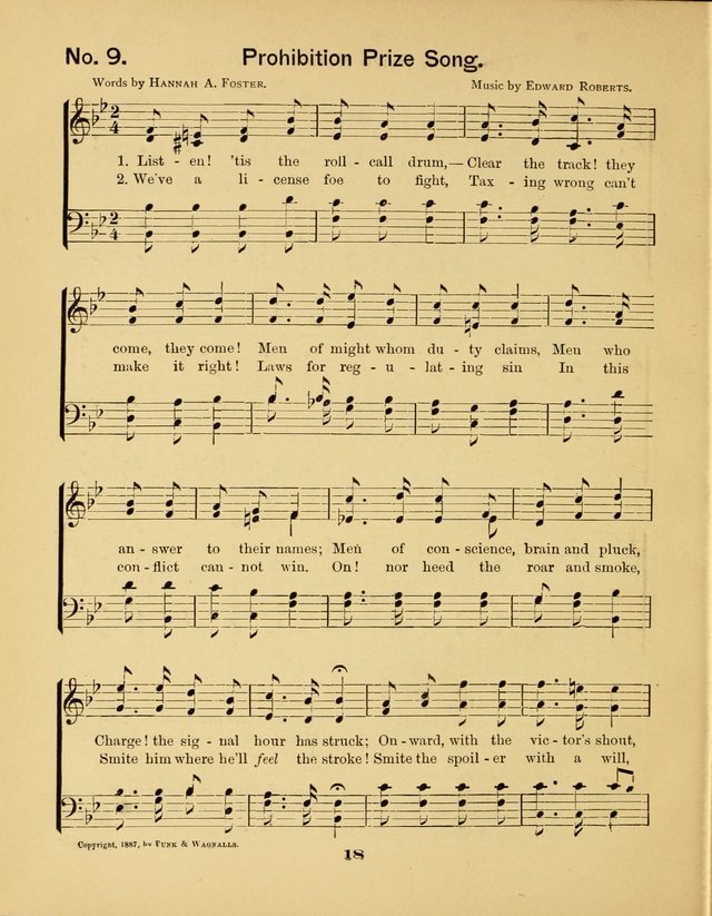 Prohibition Bells and Songs of the New Crusade: for Temperance Organizations, Reform Clubs, Prohibition Camps, and Political Campaigns page 18