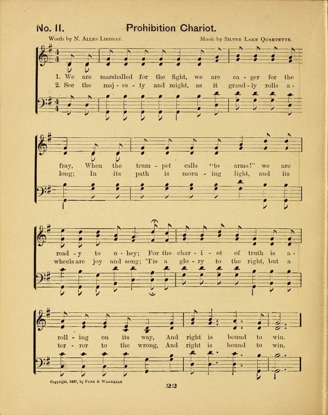 Prohibition Bells and Songs of the New Crusade: for Temperance Organizations, Reform Clubs, Prohibition Camps, and Political Campaigns page 22