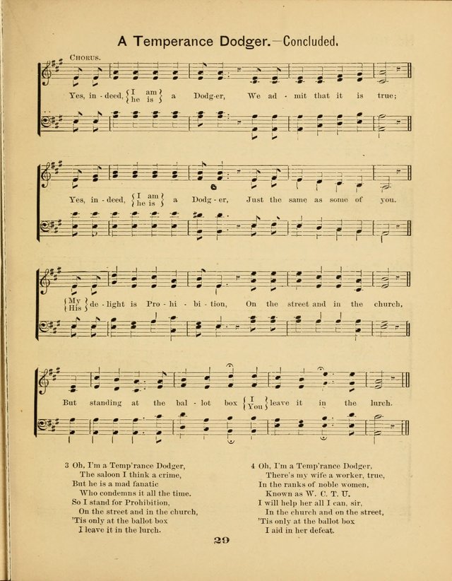 Prohibition Bells and Songs of the New Crusade: for Temperance Organizations, Reform Clubs, Prohibition Camps, and Political Campaigns page 29