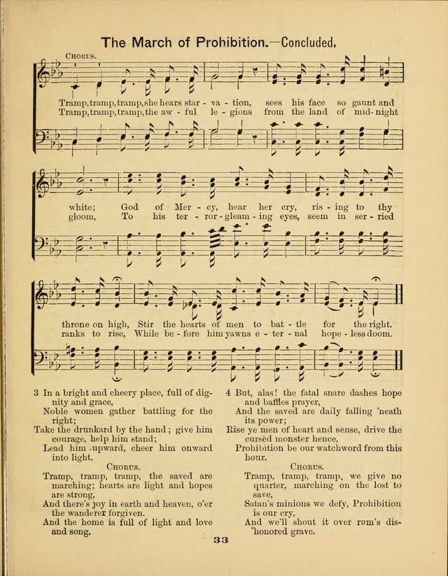 Prohibition Bells and Songs of the New Crusade: for Temperance Organizations, Reform Clubs, Prohibition Camps, and Political Campaigns page 33