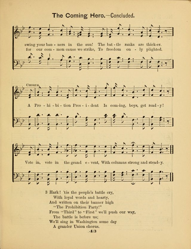 Prohibition Bells and Songs of the New Crusade: for Temperance Organizations, Reform Clubs, Prohibition Camps, and Political Campaigns page 43