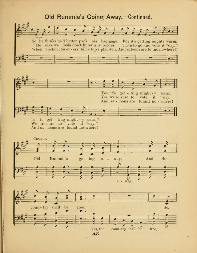 Prohibition Bells and Songs of the New Crusade: for Temperance Organizations, Reform Clubs, Prohibition Camps, and Political Campaigns page 45