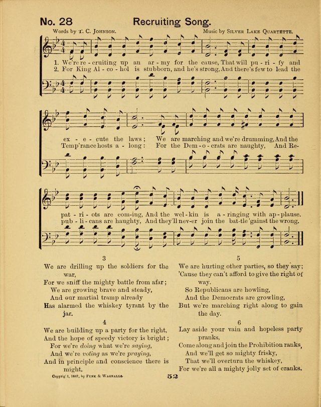 Prohibition Bells and Songs of the New Crusade: for Temperance Organizations, Reform Clubs, Prohibition Camps, and Political Campaigns page 52