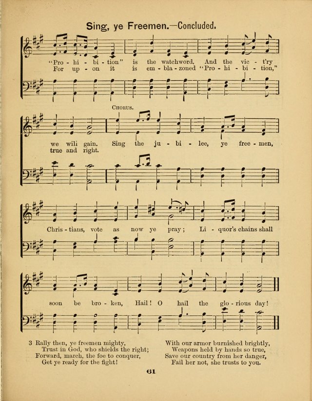 Prohibition Bells and Songs of the New Crusade: for Temperance Organizations, Reform Clubs, Prohibition Camps, and Political Campaigns page 61