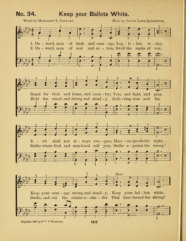 Prohibition Bells and Songs of the New Crusade: for Temperance Organizations, Reform Clubs, Prohibition Camps, and Political Campaigns page 62