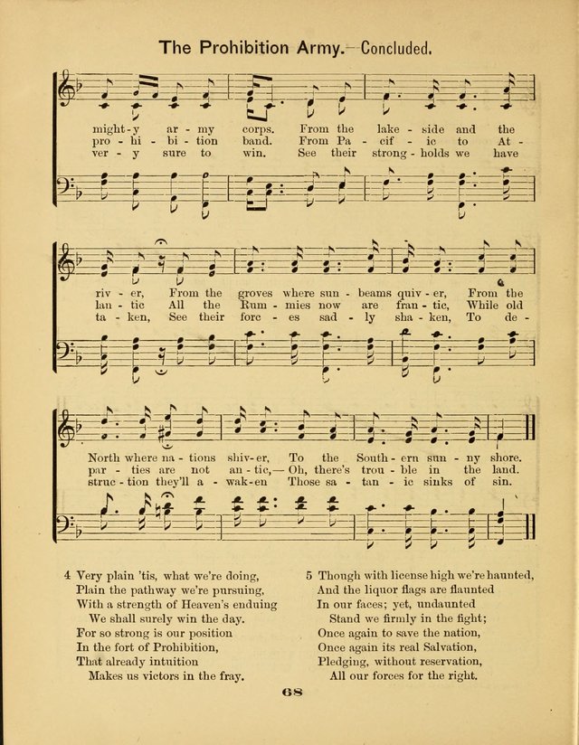 Prohibition Bells and Songs of the New Crusade: for Temperance Organizations, Reform Clubs, Prohibition Camps, and Political Campaigns page 68