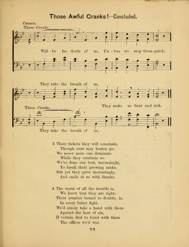 Prohibition Bells and Songs of the New Crusade: for Temperance Organizations, Reform Clubs, Prohibition Camps, and Political Campaigns page 71