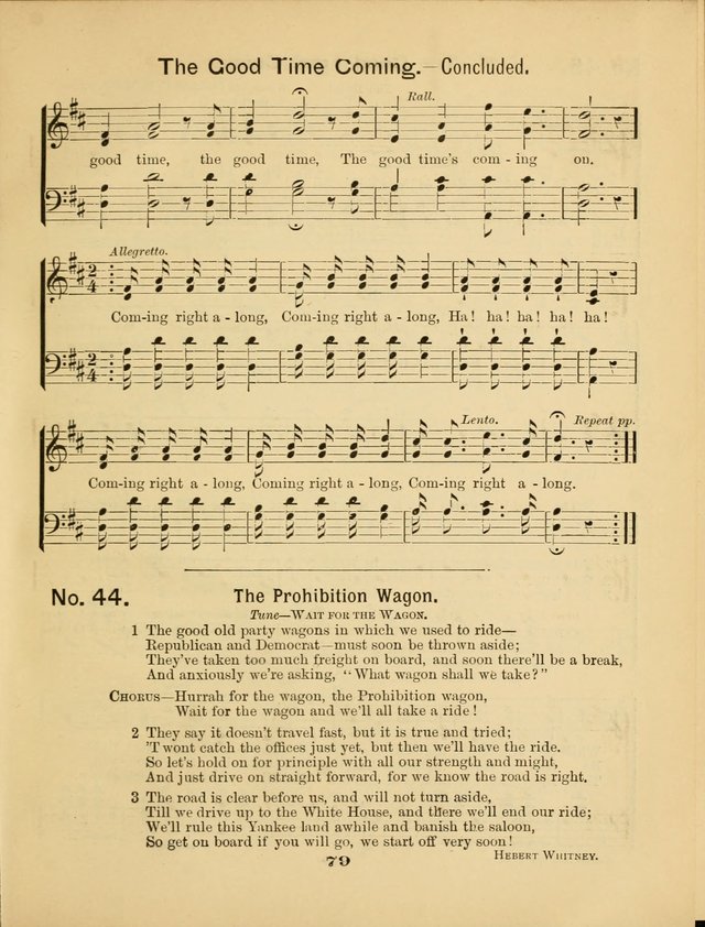 Prohibition Bells and Songs of the New Crusade: for Temperance Organizations, Reform Clubs, Prohibition Camps, and Political Campaigns page 79