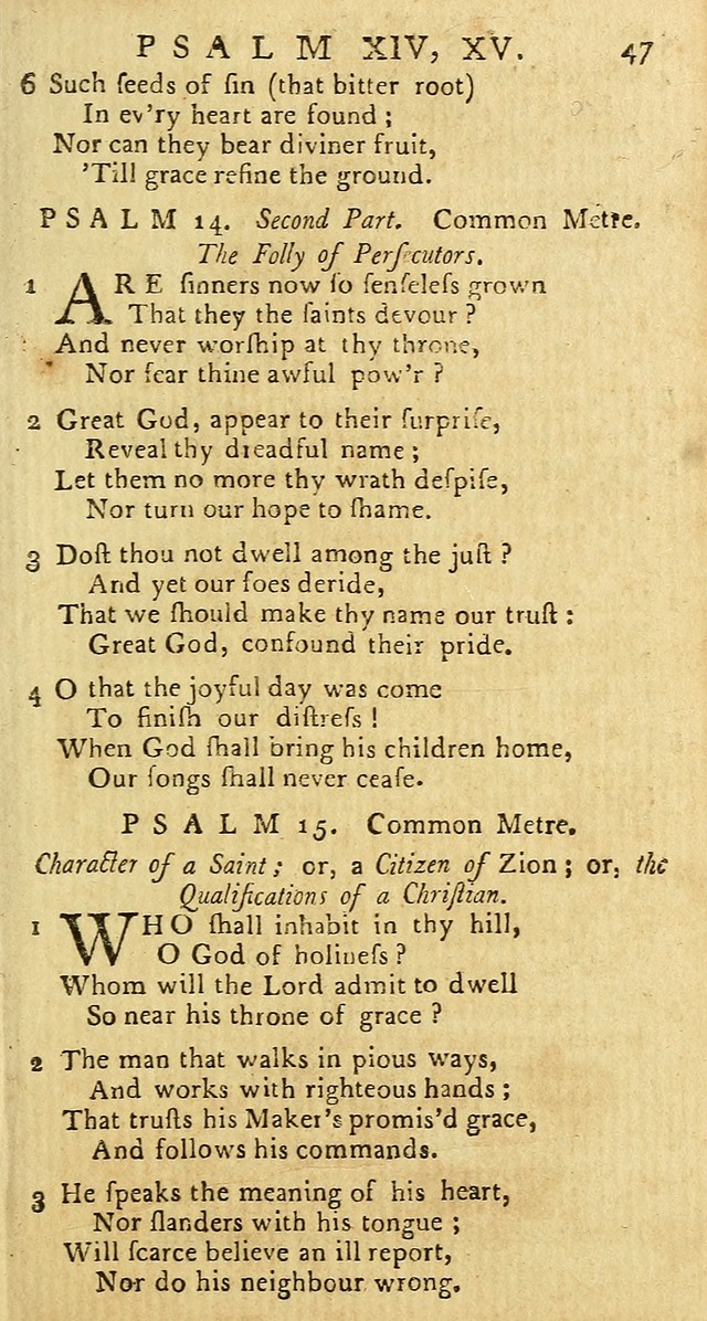 Psalms: carefully suited to the Christian worship in the United States of America: being an improvement of the old versions of the Psalms of David page 23