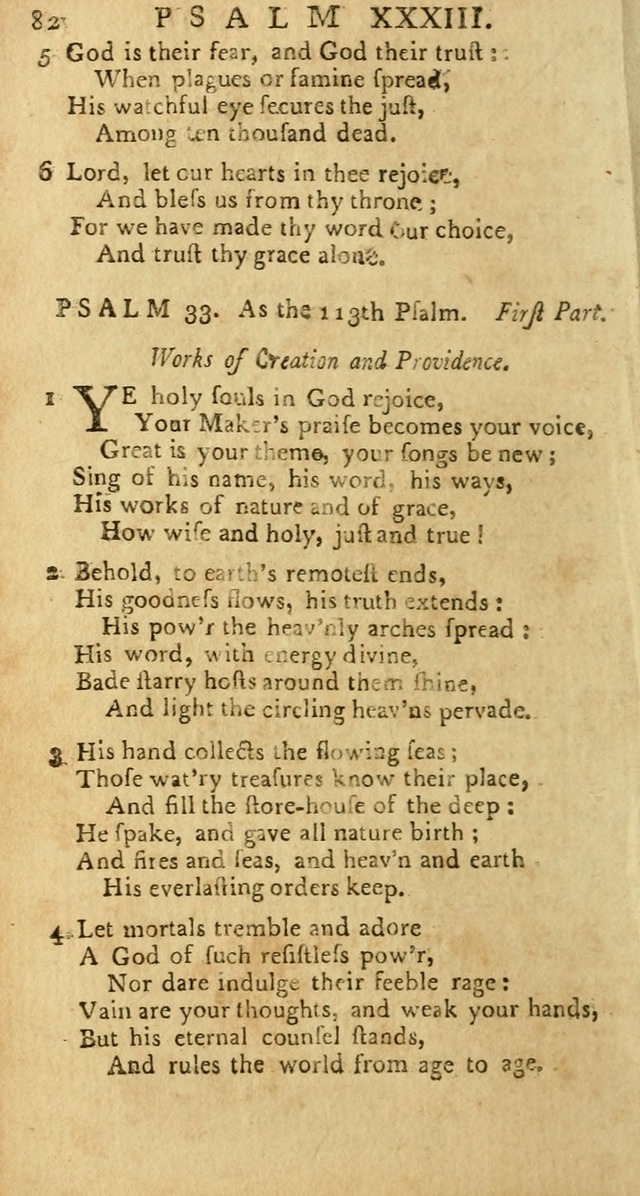 Psalms: carefully suited to the Christian worship in the United States of America: being an improvement of the old versions of the Psalms of David page 58