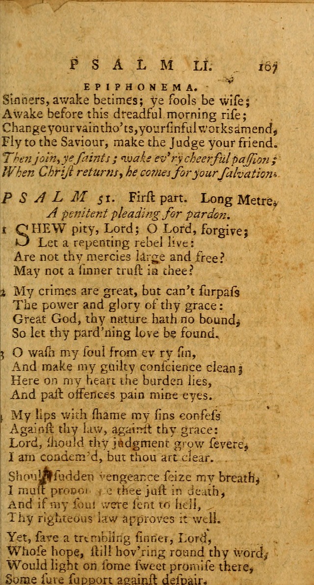 Psalms, carefully suited to the Christian worship in the United States of America: being an improvement of the old version of the Psalms of David ; allowed by the reverend Synod of New York and Philad page 107