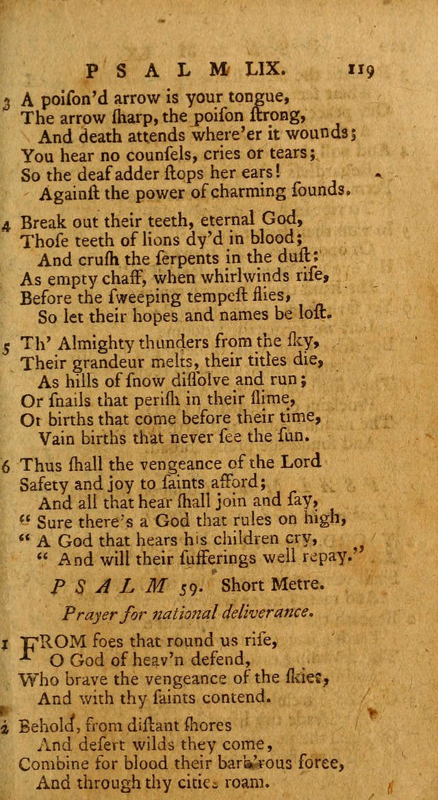 Psalms, carefully suited to the Christian worship in the United States of America: being an improvement of the old version of the Psalms of David ; allowed by the reverend Synod of New York and Philad page 119