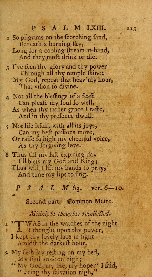 Psalms, carefully suited to the Christian worship in the United States of America: being an improvement of the old version of the Psalms of David ; allowed by the reverend Synod of New York and Philad page 123