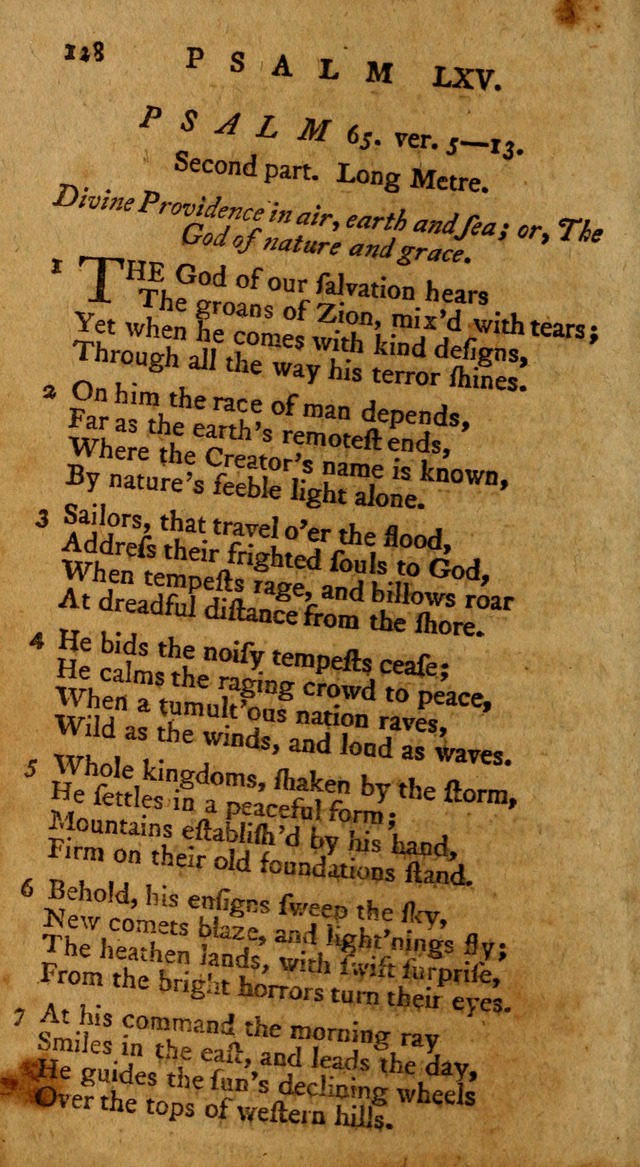 Psalms, carefully suited to the Christian worship in the United States of America: being an improvement of the old version of the Psalms of David ; allowed by the reverend Synod of New York and Philad page 128