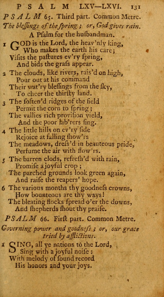 Psalms, carefully suited to the Christian worship in the United States of America: being an improvement of the old version of the Psalms of David ; allowed by the reverend Synod of New York and Philad page 131