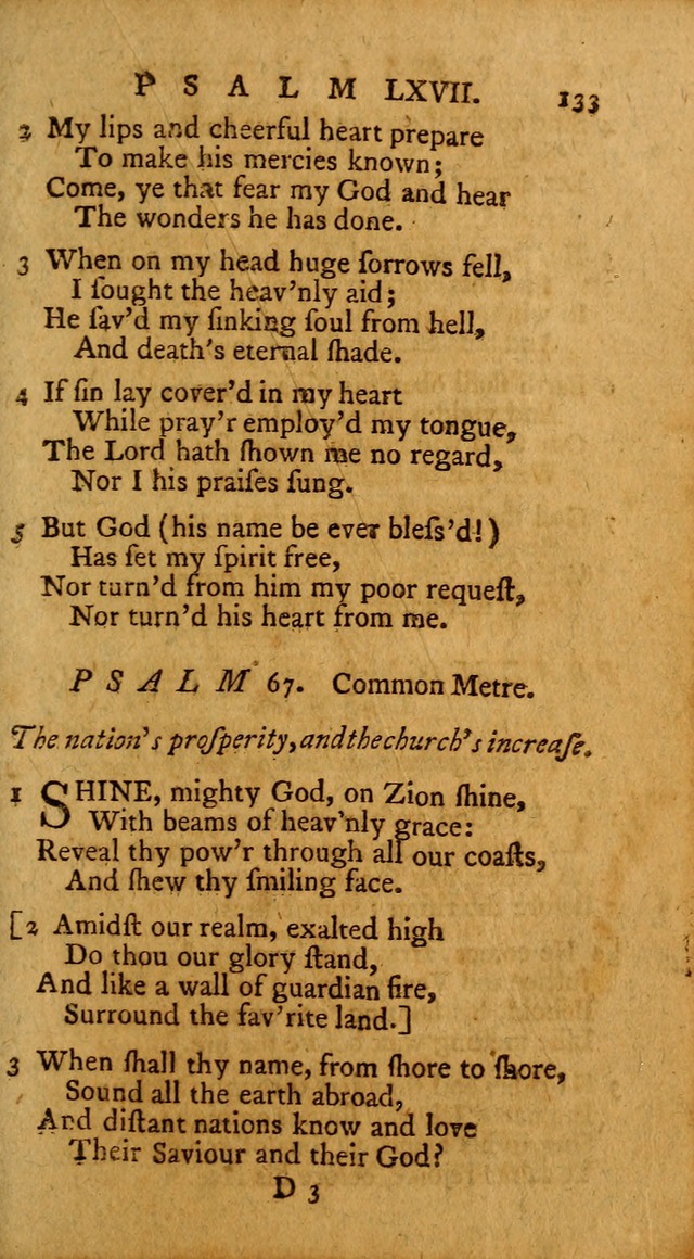 Psalms, carefully suited to the Christian worship in the United States of America: being an improvement of the old version of the Psalms of David ; allowed by the reverend Synod of New York and Philad page 133