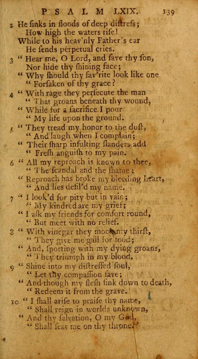 Psalms, carefully suited to the Christian worship in the United States of America: being an improvement of the old version of the Psalms of David ; allowed by the reverend Synod of New York and Philad page 139