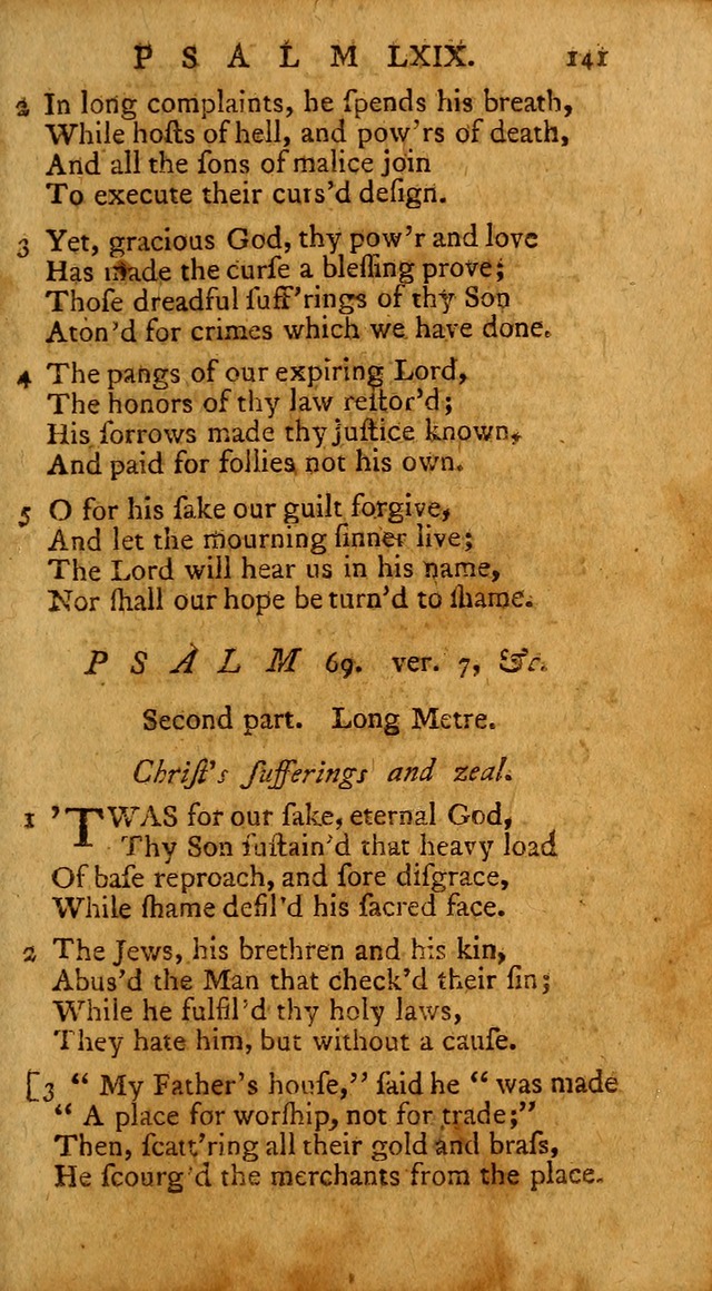 Psalms, carefully suited to the Christian worship in the United States of America: being an improvement of the old version of the Psalms of David ; allowed by the reverend Synod of New York and Philad page 141