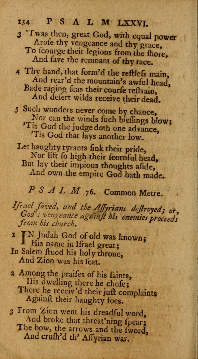 Psalms, carefully suited to the Christian worship in the United States of America: being an improvement of the old version of the Psalms of David ; allowed by the reverend Synod of New York and Philad page 154