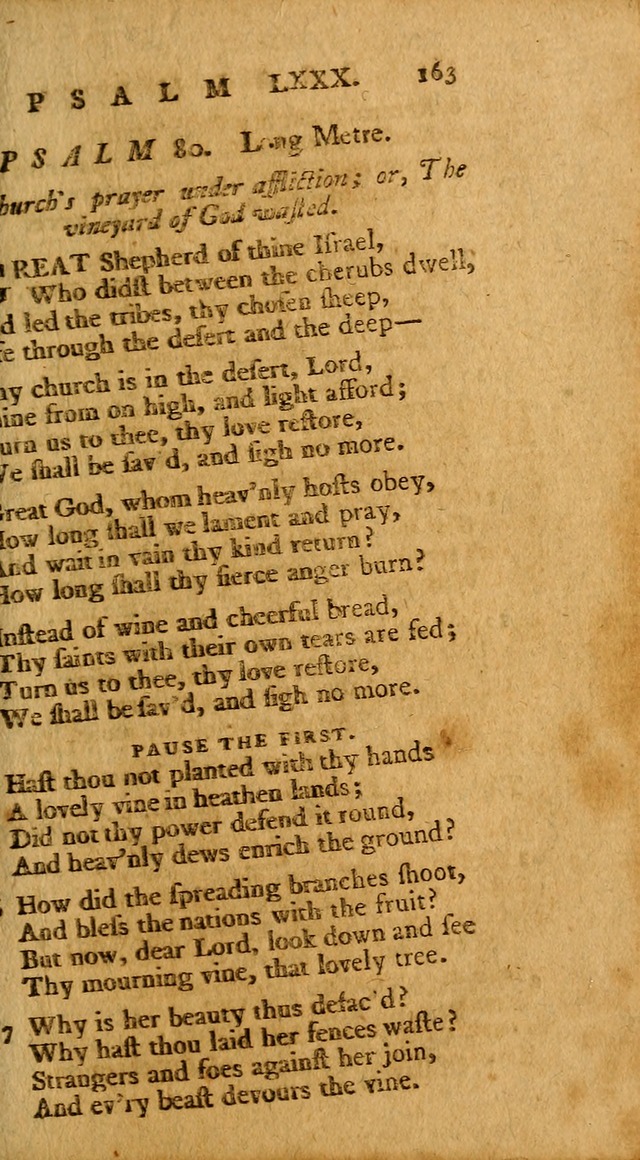 Psalms, carefully suited to the Christian worship in the United States of America: being an improvement of the old version of the Psalms of David ; allowed by the reverend Synod of New York and Philad page 163