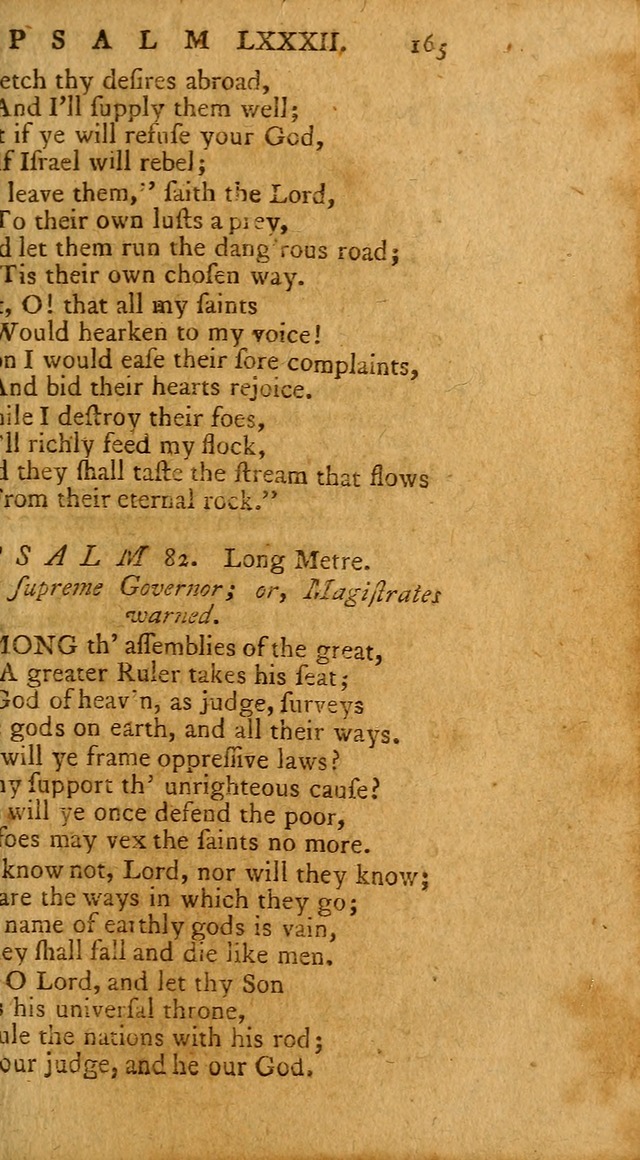 Psalms, carefully suited to the Christian worship in the United States of America: being an improvement of the old version of the Psalms of David ; allowed by the reverend Synod of New York and Philad page 165