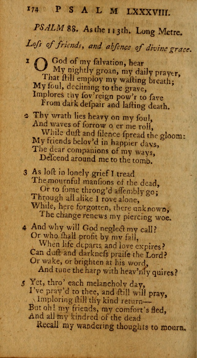 Psalms, carefully suited to the Christian worship in the United States of America: being an improvement of the old version of the Psalms of David ; allowed by the reverend Synod of New York and Philad page 174