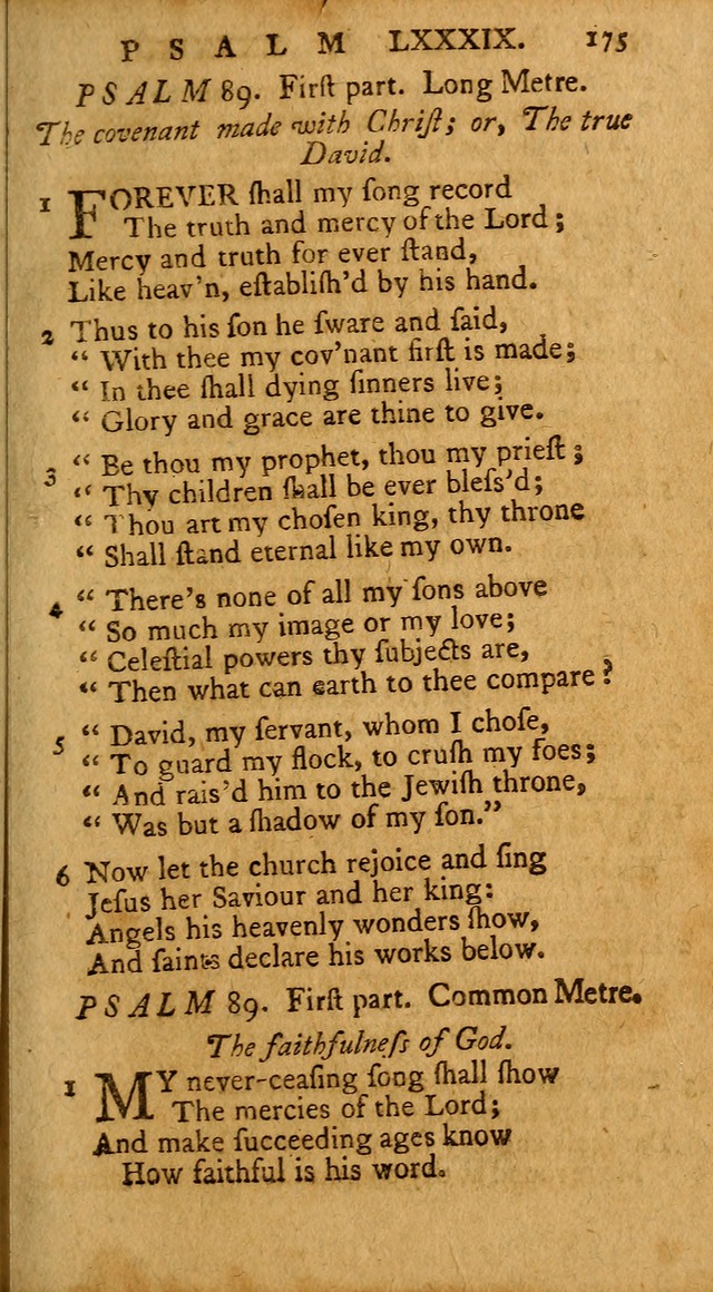 Psalms, carefully suited to the Christian worship in the United States of America: being an improvement of the old version of the Psalms of David ; allowed by the reverend Synod of New York and Philad page 175