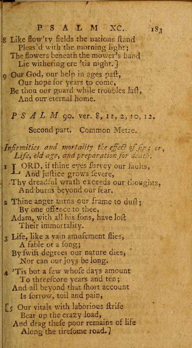 Psalms, carefully suited to the Christian worship in the United States of America: being an improvement of the old version of the Psalms of David ; allowed by the reverend Synod of New York and Philad page 183