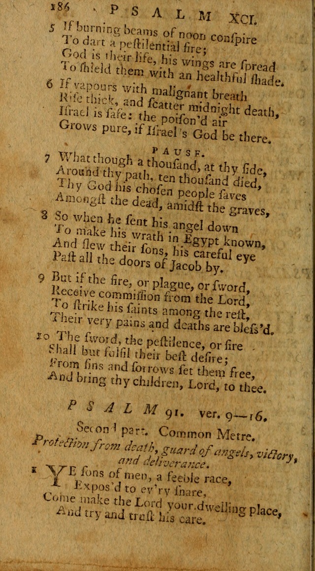 Psalms, carefully suited to the Christian worship in the United States of America: being an improvement of the old version of the Psalms of David ; allowed by the reverend Synod of New York and Philad page 186