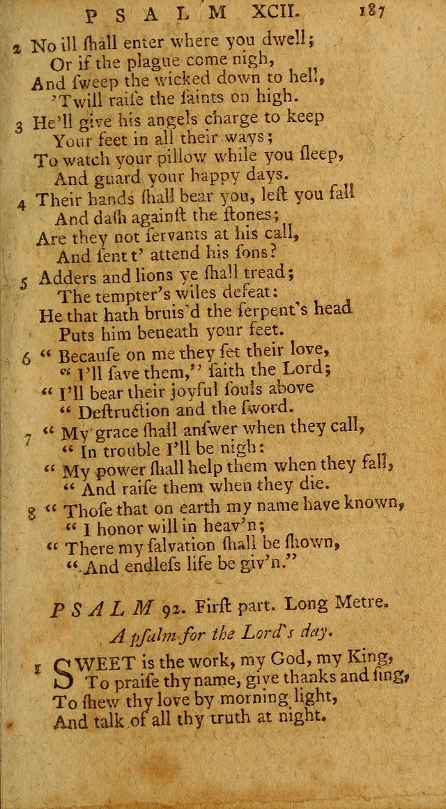 Psalms, carefully suited to the Christian worship in the United States of America: being an improvement of the old version of the Psalms of David ; allowed by the reverend Synod of New York and Philad page 187