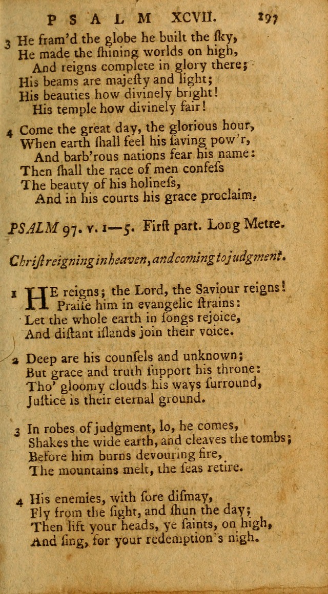 Psalms, carefully suited to the Christian worship in the United States of America: being an improvement of the old version of the Psalms of David ; allowed by the reverend Synod of New York and Philad page 197