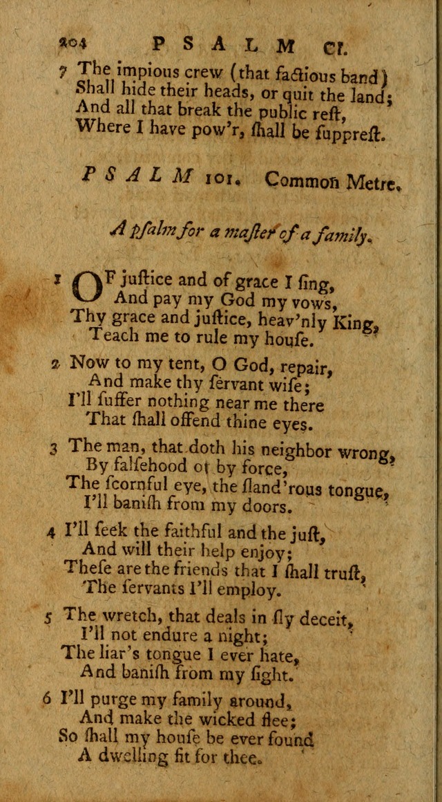 Psalms, carefully suited to the Christian worship in the United States of America: being an improvement of the old version of the Psalms of David ; allowed by the reverend Synod of New York and Philad page 204