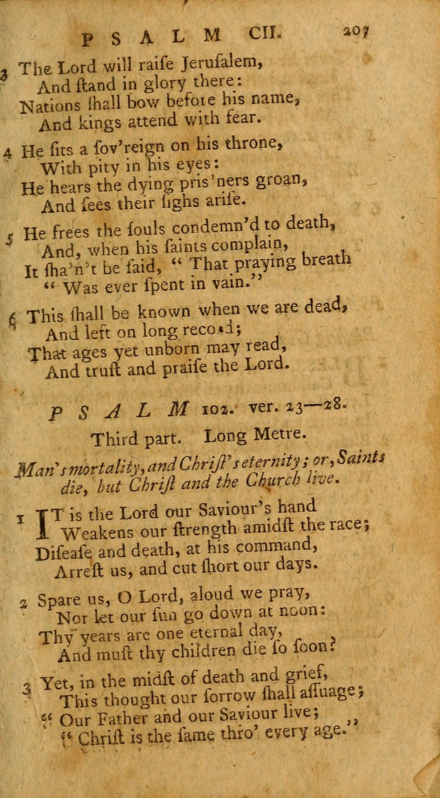 Psalms, carefully suited to the Christian worship in the United States of America: being an improvement of the old version of the Psalms of David ; allowed by the reverend Synod of New York and Philad page 207