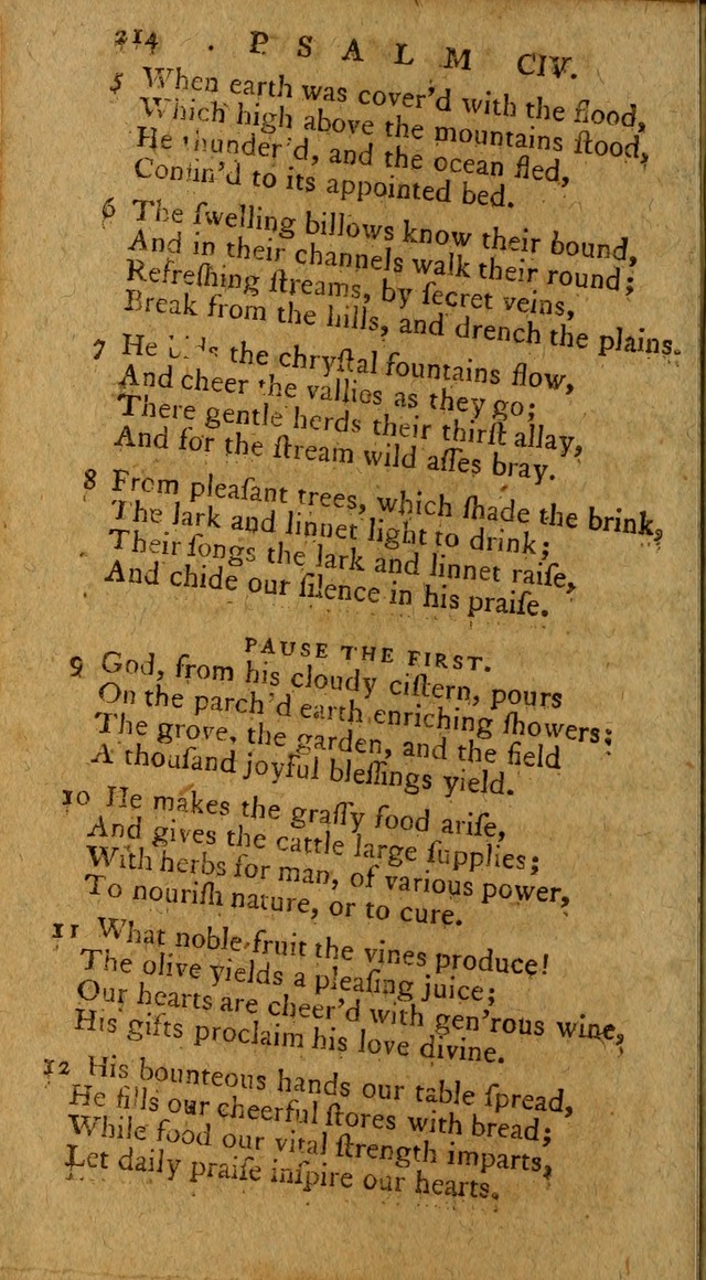 Psalms, carefully suited to the Christian worship in the United States of America: being an improvement of the old version of the Psalms of David ; allowed by the reverend Synod of New York and Philad page 214