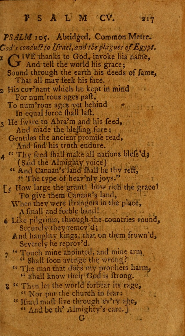 Psalms, carefully suited to the Christian worship in the United States of America: being an improvement of the old version of the Psalms of David ; allowed by the reverend Synod of New York and Philad page 217