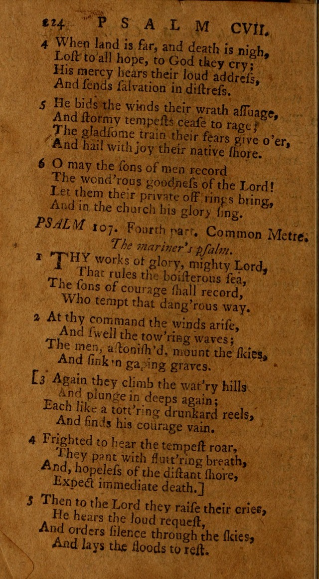 Psalms, carefully suited to the Christian worship in the United States of America: being an improvement of the old version of the Psalms of David ; allowed by the reverend Synod of New York and Philad page 224