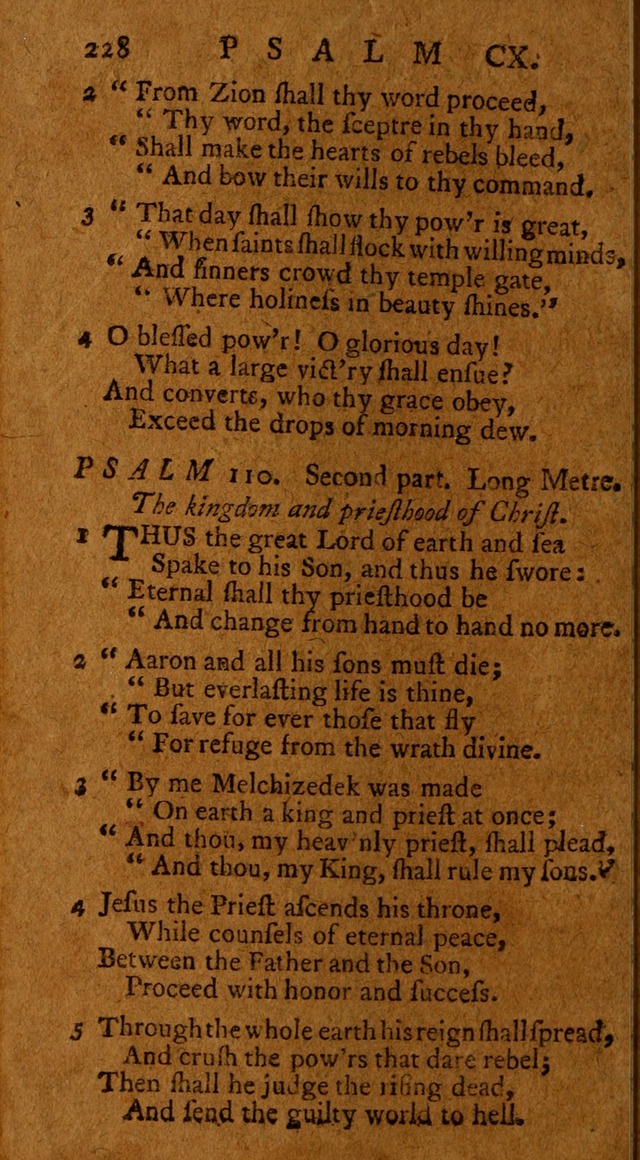 Psalms, carefully suited to the Christian worship in the United States of America: being an improvement of the old version of the Psalms of David ; allowed by the reverend Synod of New York and Philad page 228