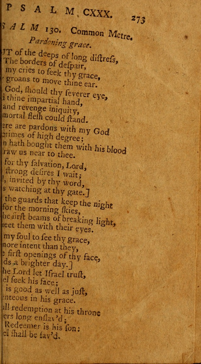 Psalms, carefully suited to the Christian worship in the United States of America: being an improvement of the old version of the Psalms of David ; allowed by the reverend Synod of New York and Philad page 275