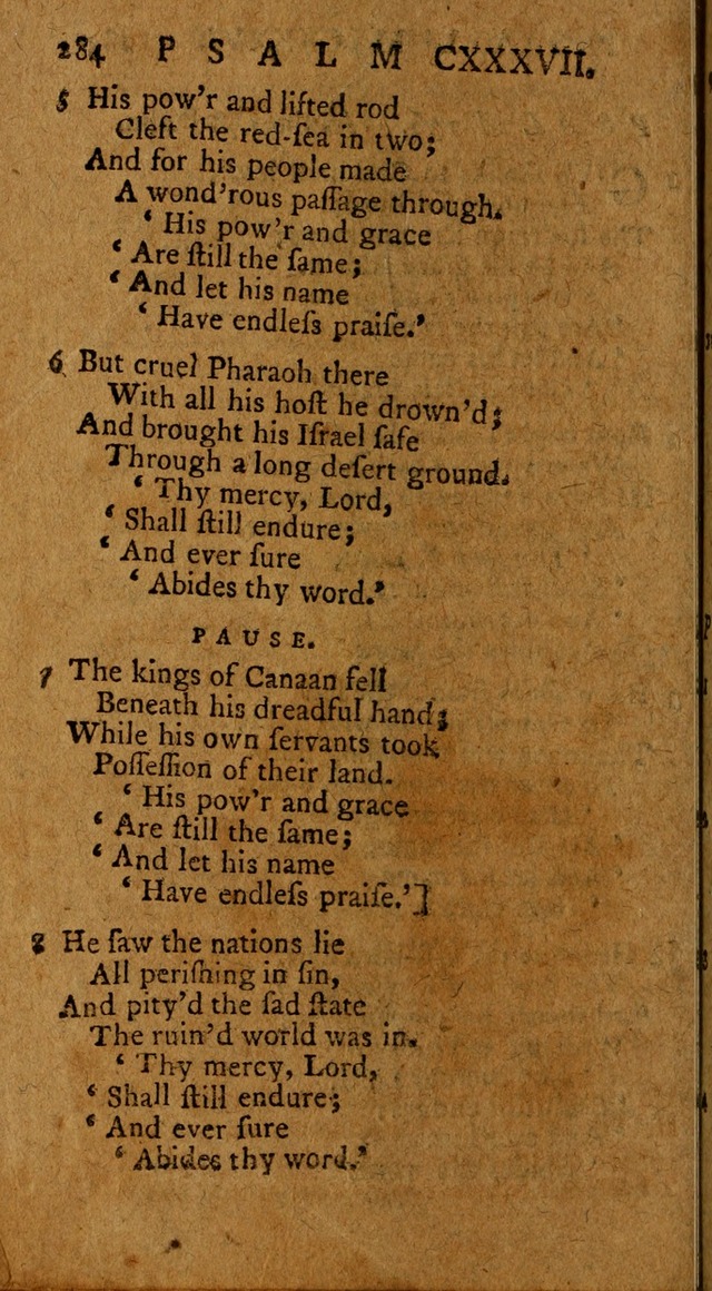 Psalms, carefully suited to the Christian worship in the United States of America: being an improvement of the old version of the Psalms of David ; allowed by the reverend Synod of New York and Philad page 286