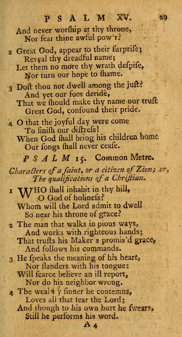 Psalms, carefully suited to the Christian worship in the United States of America: being an improvement of the old version of the Psalms of David ; allowed by the reverend Synod of New York and Philad page 29