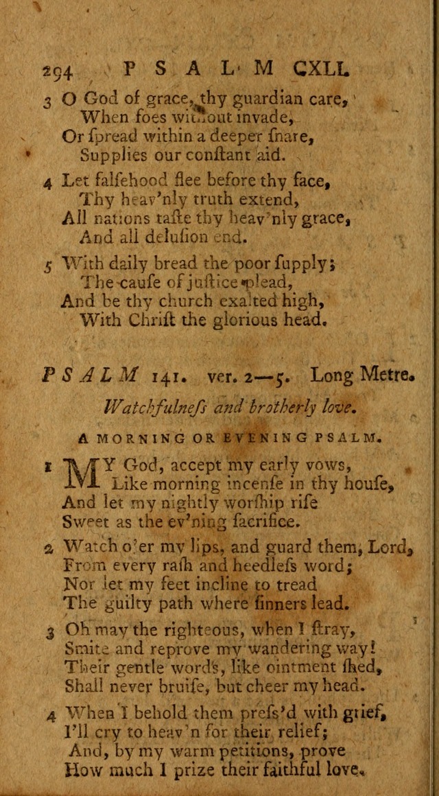 Psalms, carefully suited to the Christian worship in the United States of America: being an improvement of the old version of the Psalms of David ; allowed by the reverend Synod of New York and Philad page 296