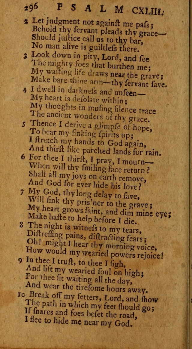 Psalms, carefully suited to the Christian worship in the United States of America: being an improvement of the old version of the Psalms of David ; allowed by the reverend Synod of New York and Philad page 298